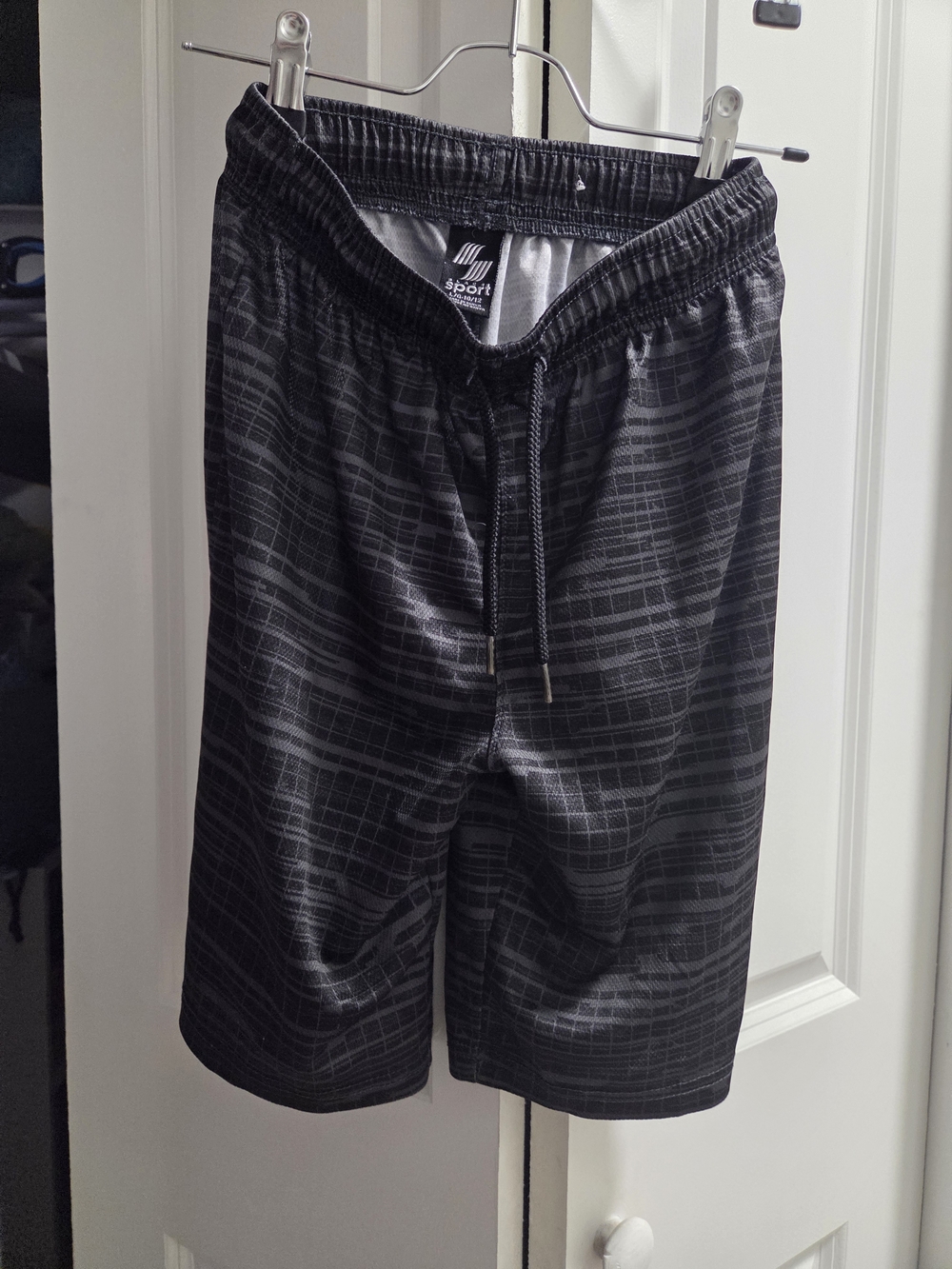 Black Graphic Athletic Shorts